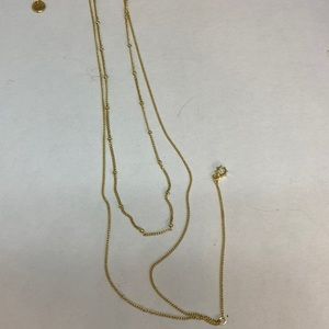 Real Simple dainty 2 strand 18” adjustable necklace with crystal.